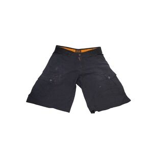 Wear First Men's Navy Blue Stretch Cargo Shorts Size 32 Orange Trim